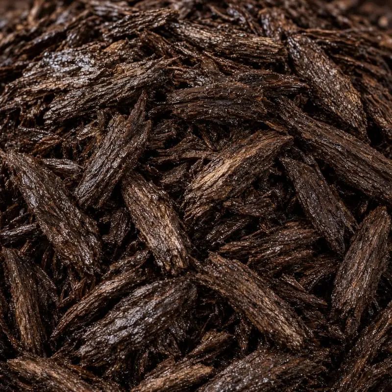 Shredded hardwood mulch